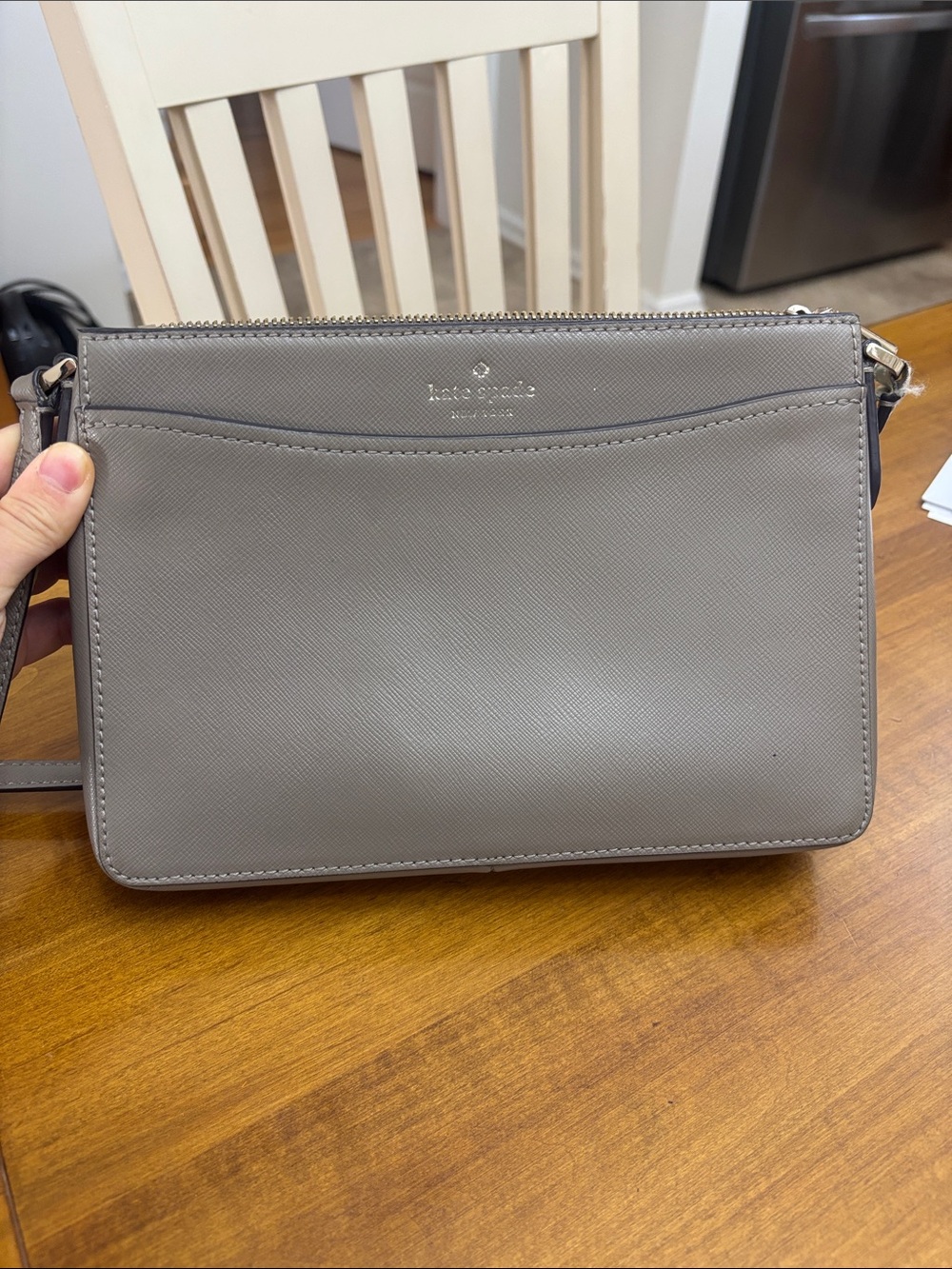 kate spade Gray Saffiano Crossbody Messenger